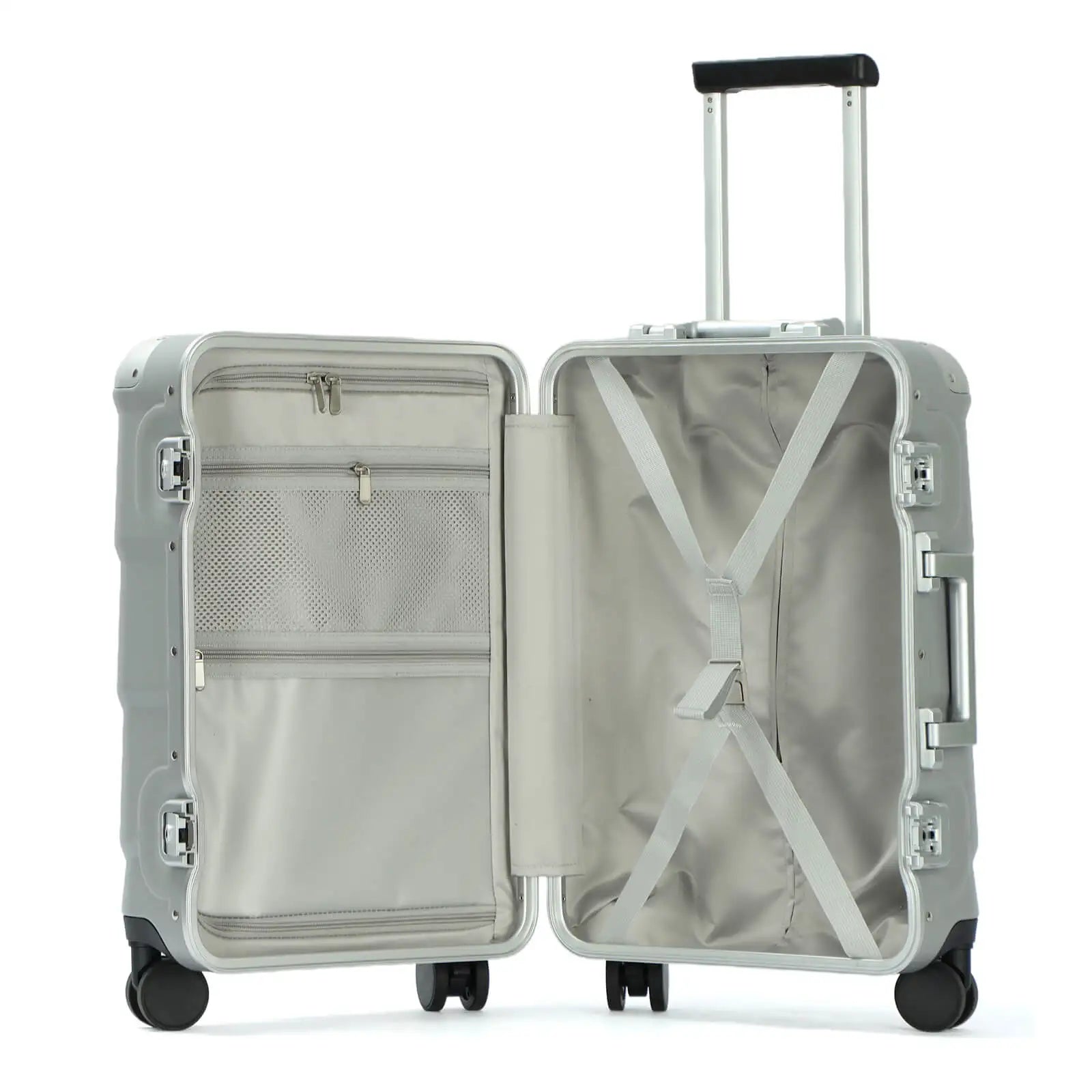 KTX-027347 New Modern Hardshell PC Trolley Suitcase with Aluminium Frame for Travel