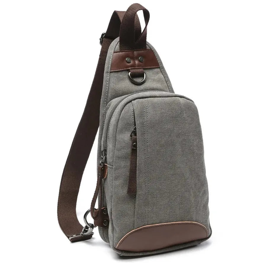 KTX-877651 Casual Canvas Men's Crossbody Chest Bag - Portable and Versatile