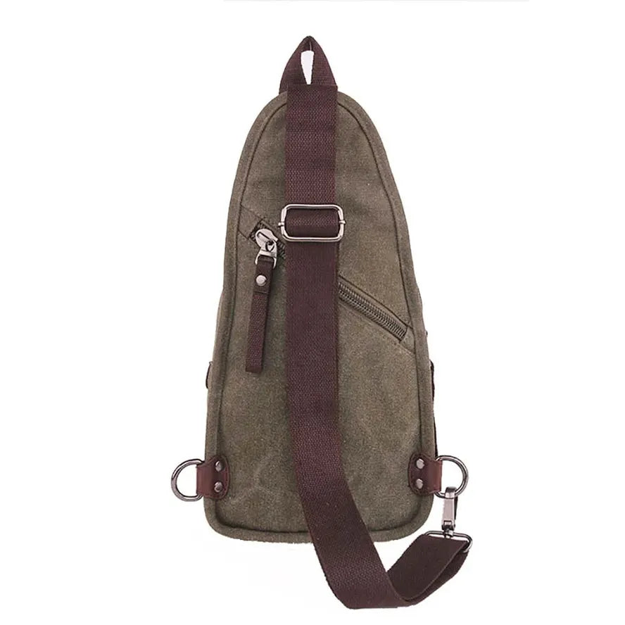 KTX-877651 Casual Canvas Men's Crossbody Chest Bag - Portable and Versatile