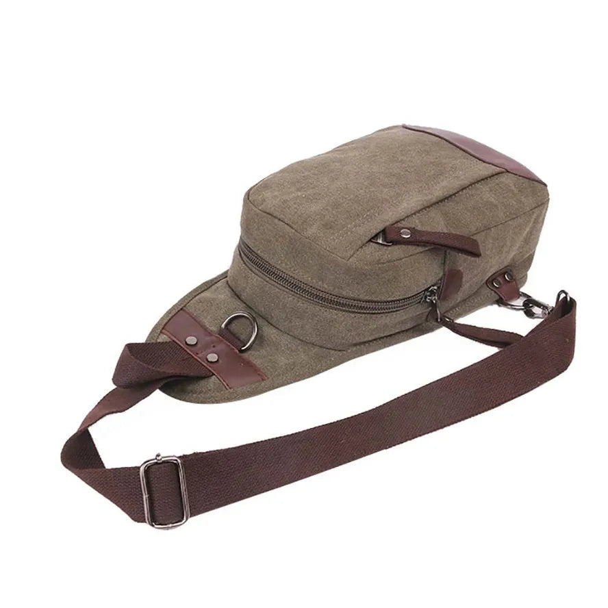 KTX-877651 Casual Canvas Men's Crossbody Chest Bag - Portable and Versatile