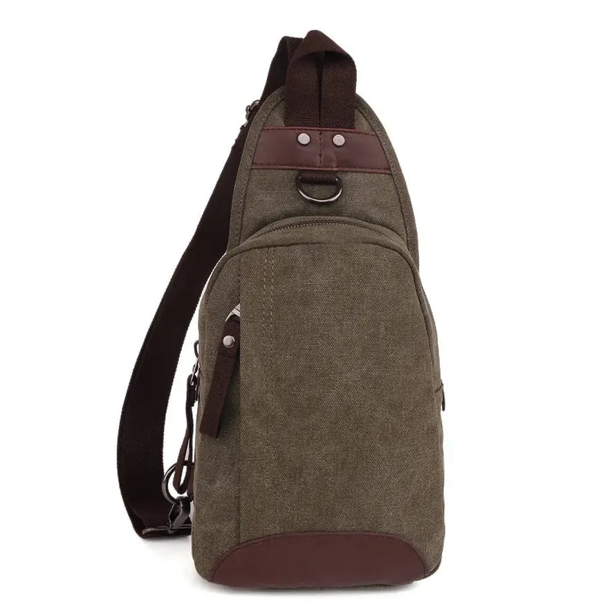 KTX-877651 Casual Canvas Men's Crossbody Chest Bag - Portable and Versatile