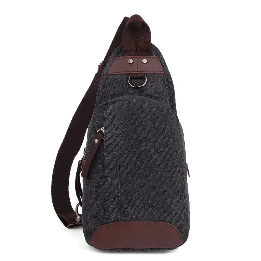 KTX-877651 Casual Canvas Men's Crossbody Chest Bag - Portable and Versatile