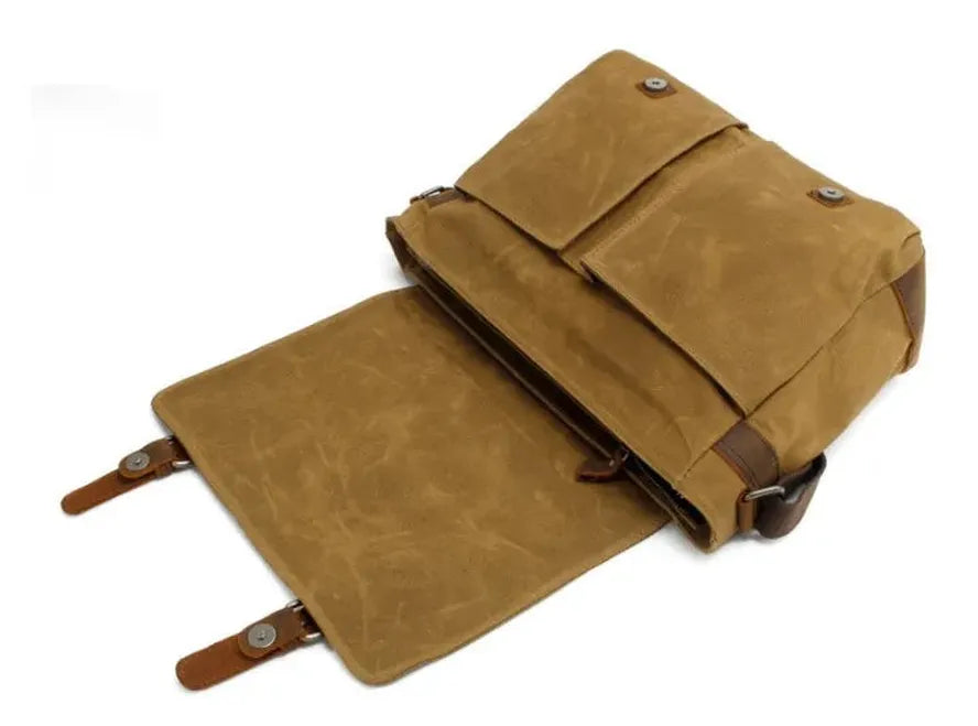 KTX-531859 Retro Oil Wax Canvas Sling Camera Bag 35*11*27CM