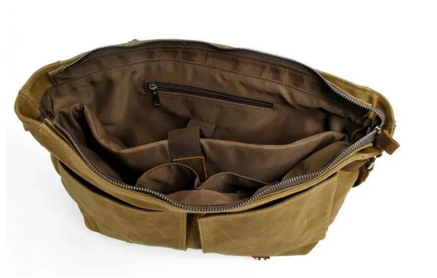 KTX-531859 Retro Oil Wax Canvas Sling Camera Bag 35*11*27CM