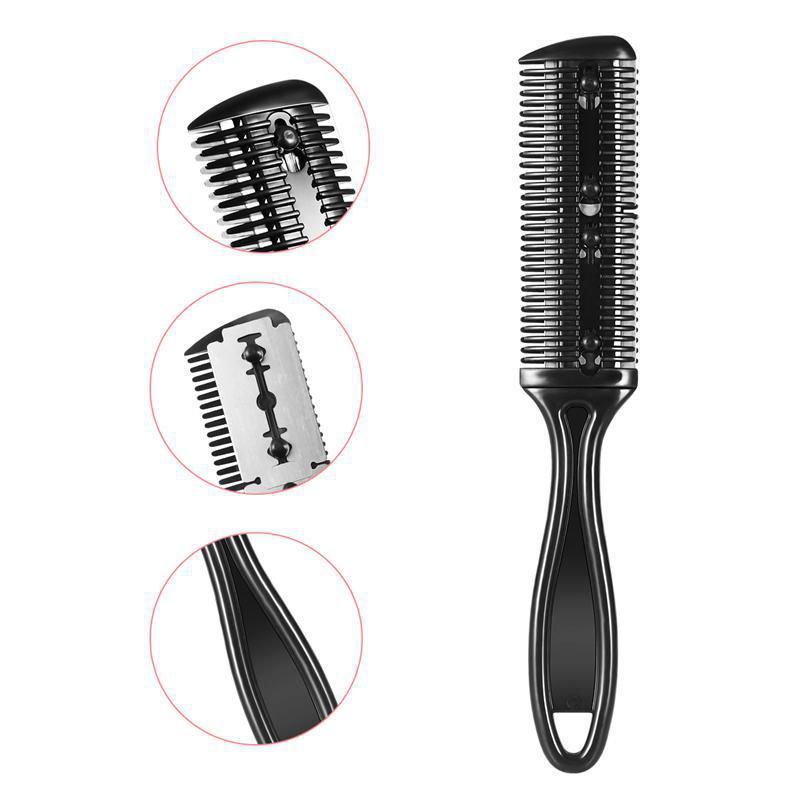 KTX-058003 Double-Sided Hair Cutting Comb with Blade for Bangs and Hair Repair, 60g