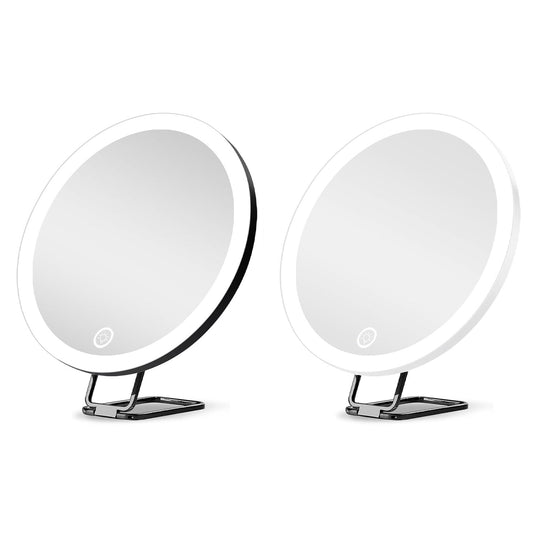 KTX-220691 30X Magnifying Makeup Mirror with Adjustable Light, Rechargeable Battery, and Compact Design for Travel