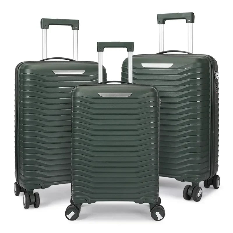 KTX-522323 Custom Colour Designer 3-Piece Trolley Luggage Set - Carry-On Suitcase 20, 24, 28 Inch PP Material