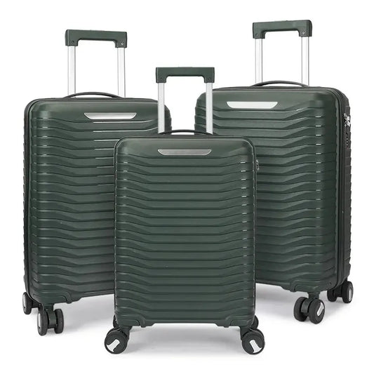KTX-522323 Custom Colour Designer 3-Piece Trolley Luggage Set - Carry-On Suitcase 20, 24, 28 Inch PP Material
