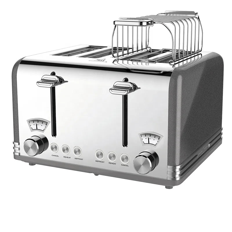 KTX-504723 4-Slice Stainless Steel Toaster 220V 1625W with Adjustable Settings and High-Lift Function