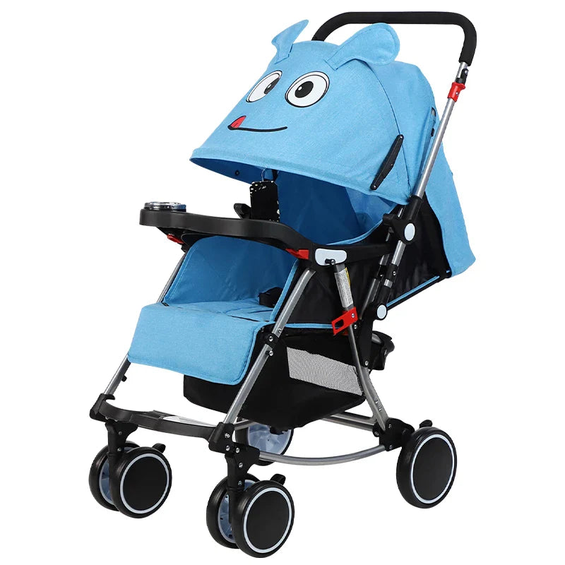 KTX-157075 Luxury 3-in-1 Compact Baby Stroller Lightweight Travel Pram for Infants 0-3 Years