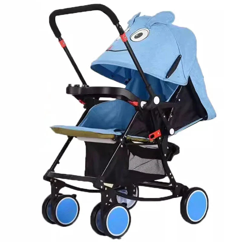 KTX-157075 Luxury 3-in-1 Compact Baby Stroller Lightweight Travel Pram for Infants 0-3 Years