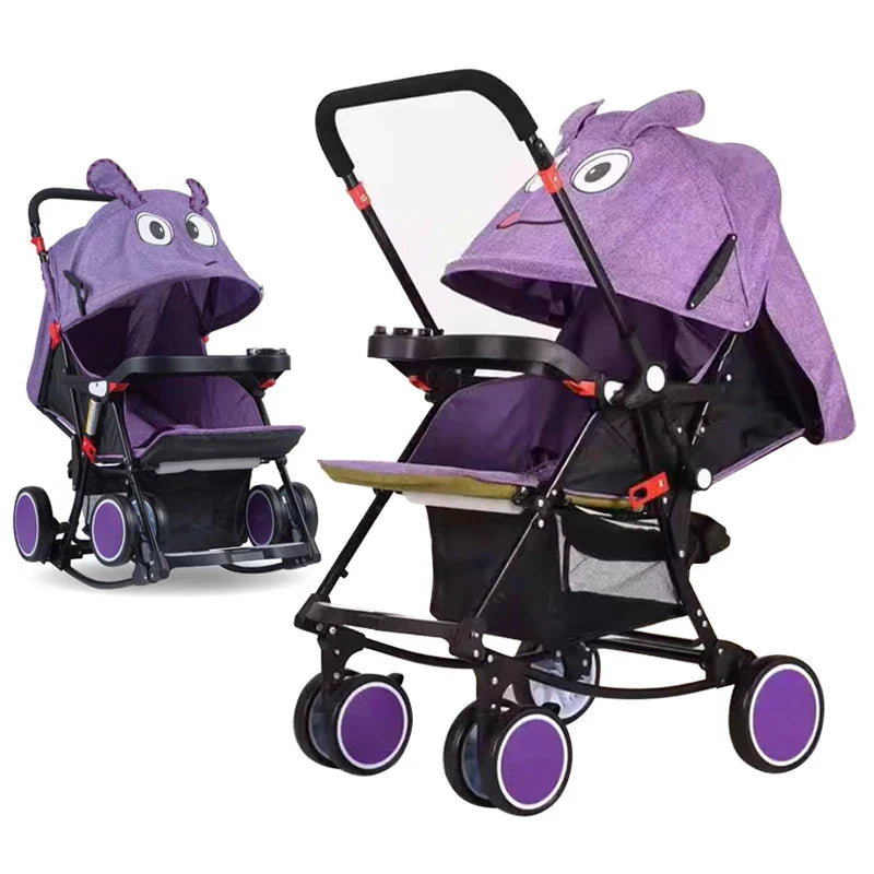 KTX-157075 Luxury 3-in-1 Compact Baby Stroller Lightweight Travel Pram for Infants 0-3 Years
