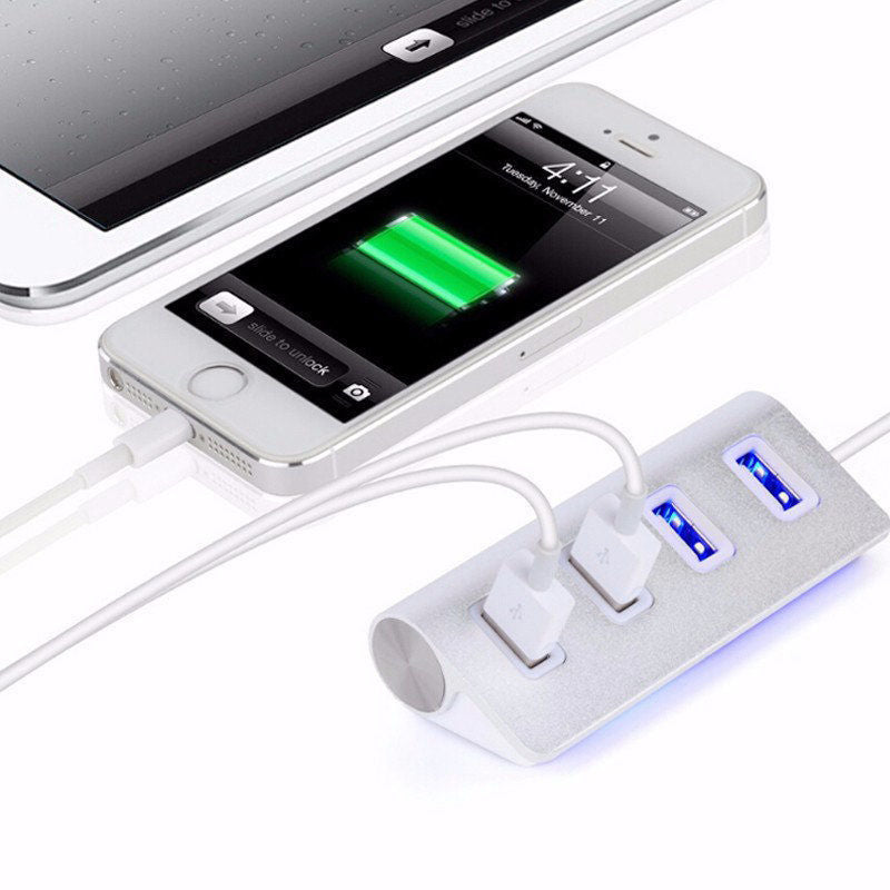 KTX-742163 USB-C to 4-Port USB 2.0 Hub for MacBook and Compatible Devices, Aluminum Alloy Design