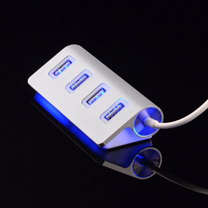 KTX-742163 USB-C to 4-Port USB 2.0 Hub for MacBook and Compatible Devices, Aluminum Alloy Design