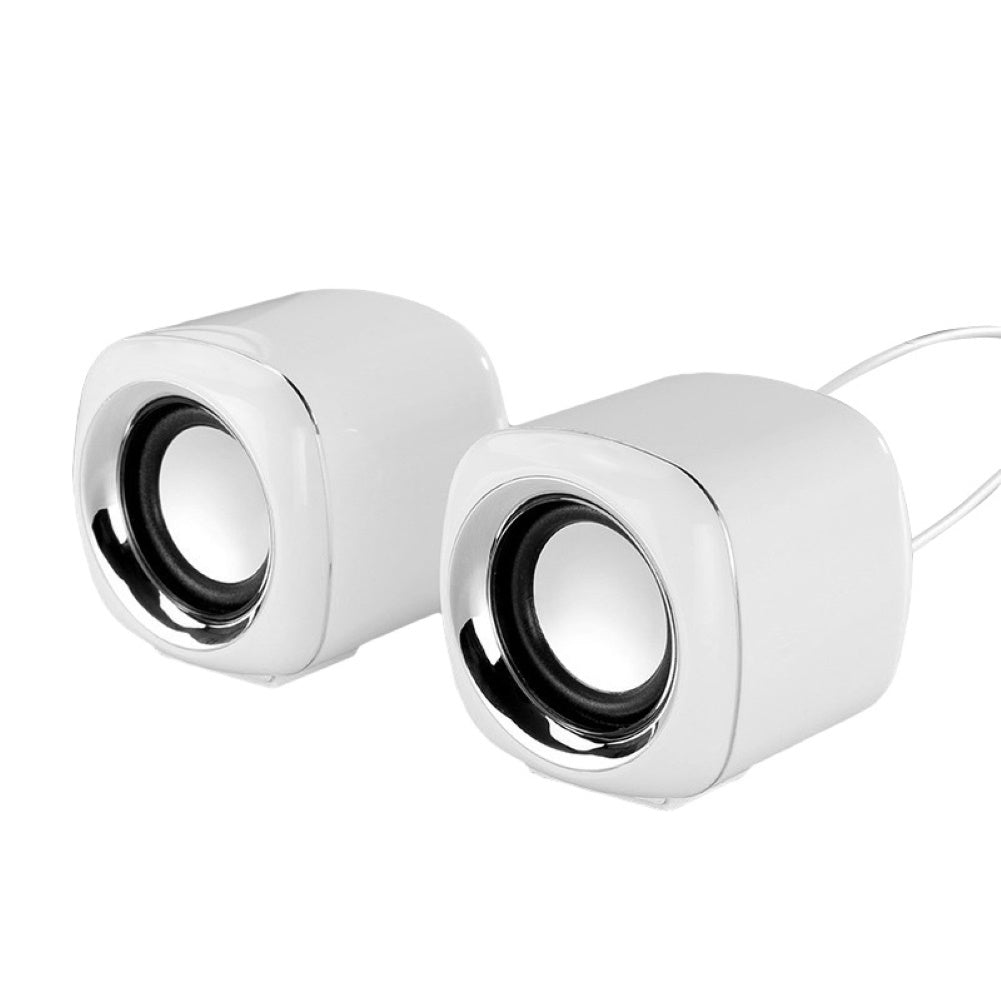 KTX-934739 Compact Mini Desktop Speakers with Bass and Stereo Sound, Adjustable Volume, 3.5mm Plug, ABS Material