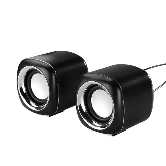 KTX-934739 Compact Mini Desktop Speakers with Bass and Stereo Sound, Adjustable Volume, 3.5mm Plug, ABS Material