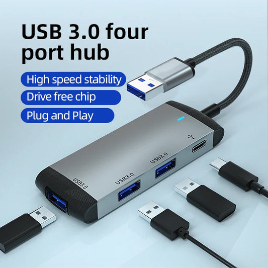 KTX-379411 4-Port USB Hub Docking Station Adapter for MacBook - Multiport Connector Splitter