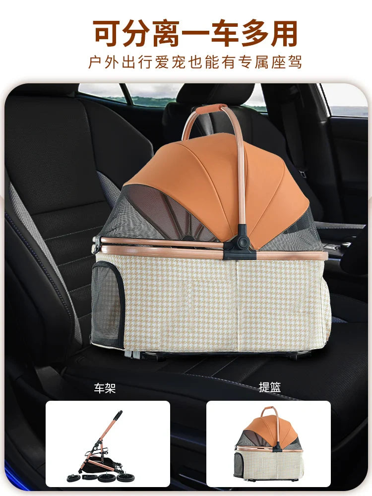 JMT-681418 Pet Folding Travel Stroller for Dogs and Pets - Lightweight Portable Pet Carrier