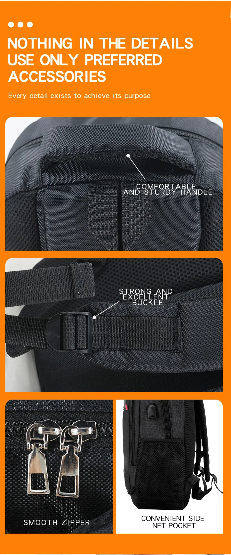 KTX-527763 Large Capacity USB Backpack for School and Laptops - Durable and Functional Backpack for Teens and Boys