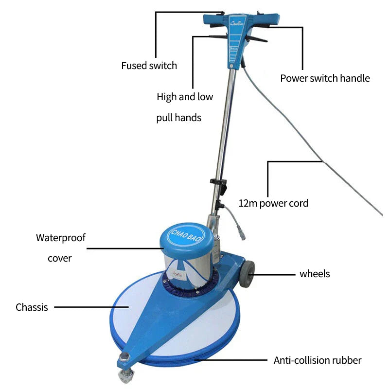 KTX-469331 1800W 20-Inch High-Speed Burnisher and Polishing Machine for Floor Tile Cleaning