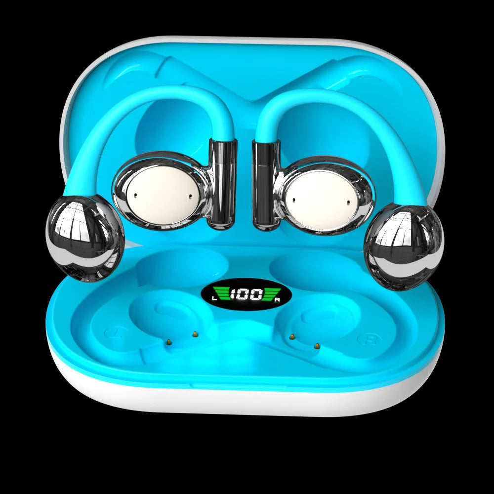 KTX-723155 True Wireless Bluetooth Sports Headset with LED Battery Indicator and Ear-Hanging Design