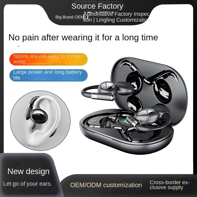 KTX-723155 True Wireless Bluetooth Sports Headset with LED Battery Indicator and Ear-Hanging Design