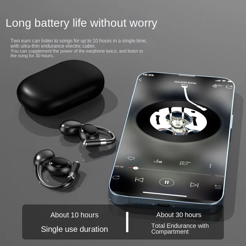 KTX-723155 True Wireless Bluetooth Sports Headset with LED Battery Indicator and Ear-Hanging Design