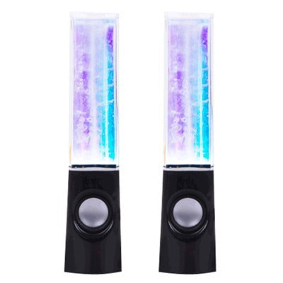 KTX-693011 Colorful Mini Dancing Water Speakers with LED Light Show – USB Powered 3.5mm Compatibility, 9-Inch Height