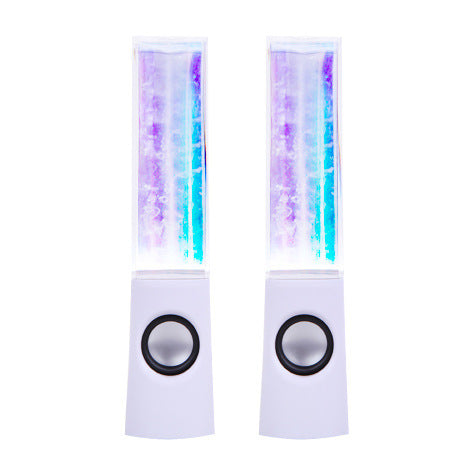 KTX-693011 Colorful Mini Dancing Water Speakers with LED Light Show – USB Powered 3.5mm Compatibility, 9-Inch Height