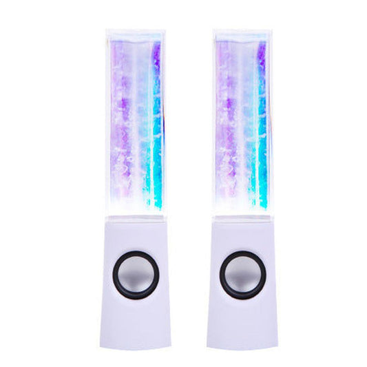 KTX-693011 Colorful Mini Dancing Water Speakers with LED Light Show – USB Powered 3.5mm Compatibility, 9-Inch Height