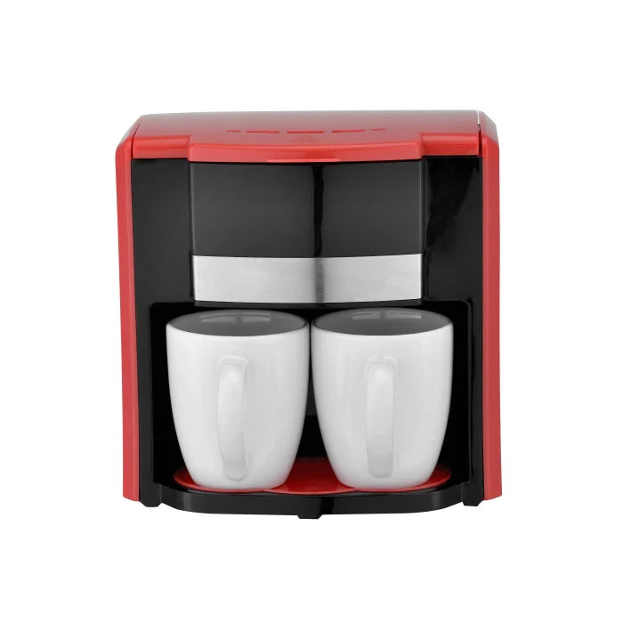 KTX-703315 Compact 300ml Coffee Maker with Hot Plate and Dual Drip Cups