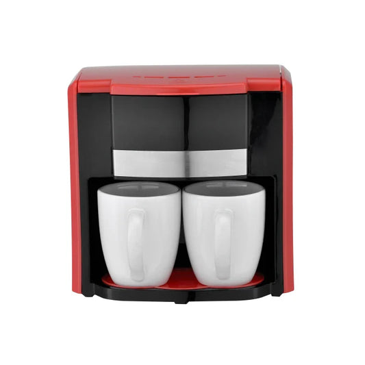 KTX-703315 Compact 300ml Coffee Maker with Hot Plate and Dual Drip Cups