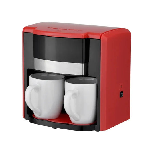 KTX-703315 Compact 300ml Coffee Maker with Hot Plate and Dual Drip Cups