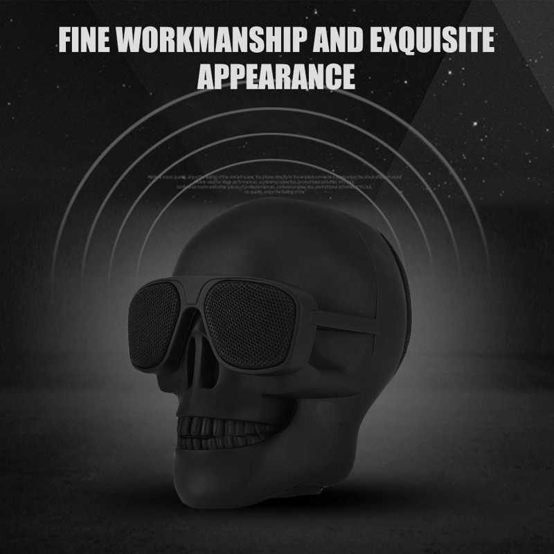 KTX-970963 Creative Skull Head Wireless Bluetooth Subwoofer Speaker - Black, Plastic Material