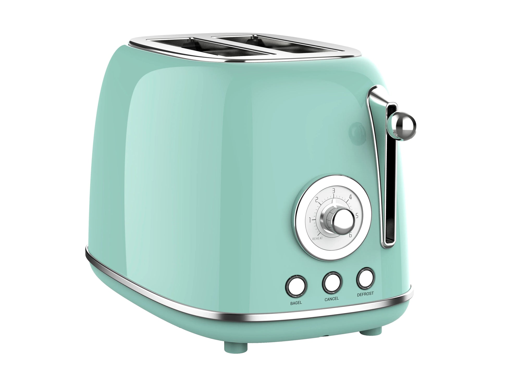 KTX-014355 Dual Slice Retro Electric Toaster with Adjustable Browning Levels from 1 to 6