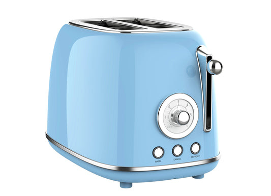 KTX-014355 Dual Slice Retro Electric Toaster with Adjustable Browning Levels from 1 to 6