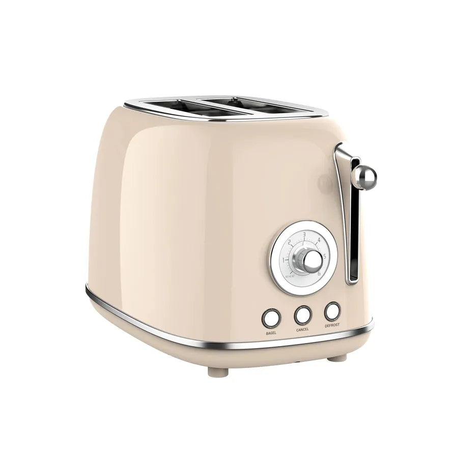 KTX-014355 Dual Slice Retro Electric Toaster with Adjustable Browning Levels from 1 to 6