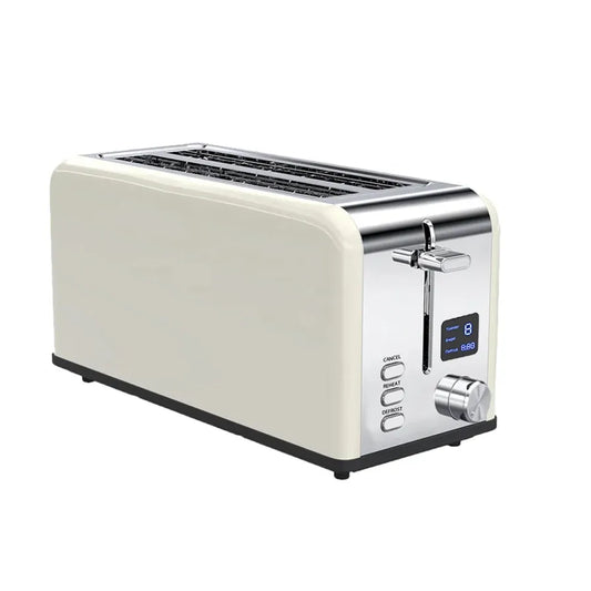 KTX-160083 Extra Raising LCD Toaster with 6 Toasting Positions and Crumbs Collector – Metal Toaster for Long Grooves