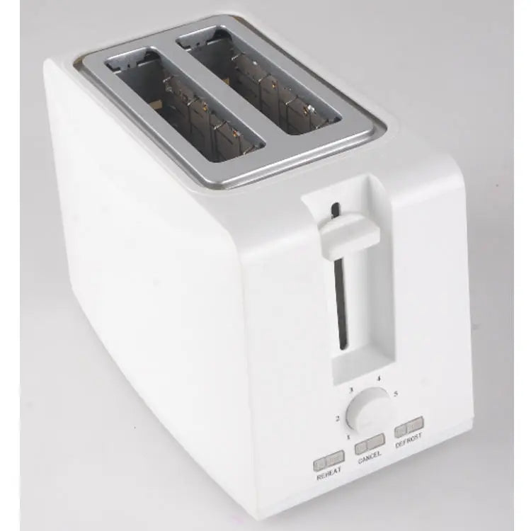 KTX-108051 Compact 750W White 2-Slice Plastic Bread Toaster for Efficient Toasting