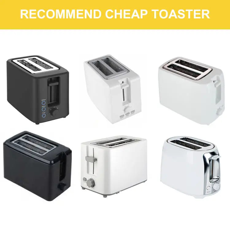 KTX-108051 Compact 750W White 2-Slice Plastic Bread Toaster for Efficient Toasting