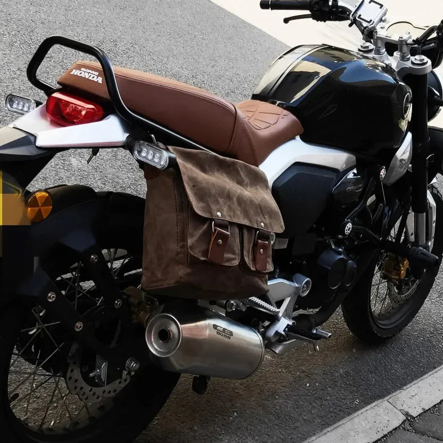 KTX-614355 Large Capacity Motorcycle Side Bag Thickened Canvas Luggage with Zipper Closure