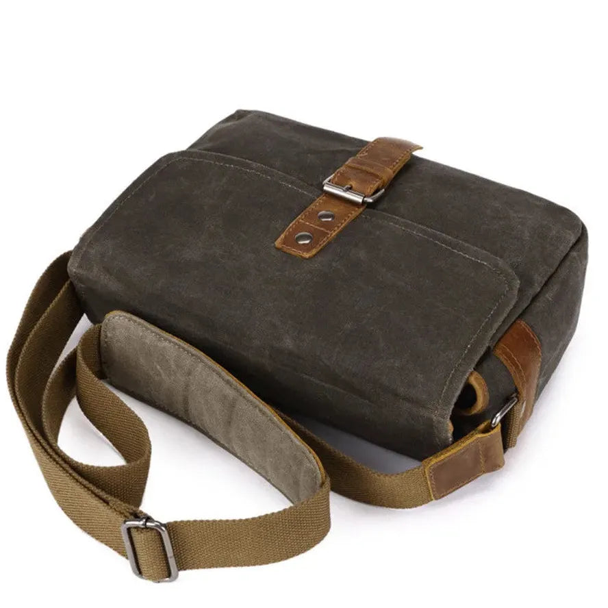 KTX-843731 Waterproof Oil Wax Canvas DSLR Camera Bag - Retro Style Microsingle Shoulder Bag