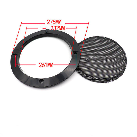 KTX-409299 Car Subwoofer Speaker Protective Cover - 2" to 10" Sizes, Metal and ABS Construction, Black Finish