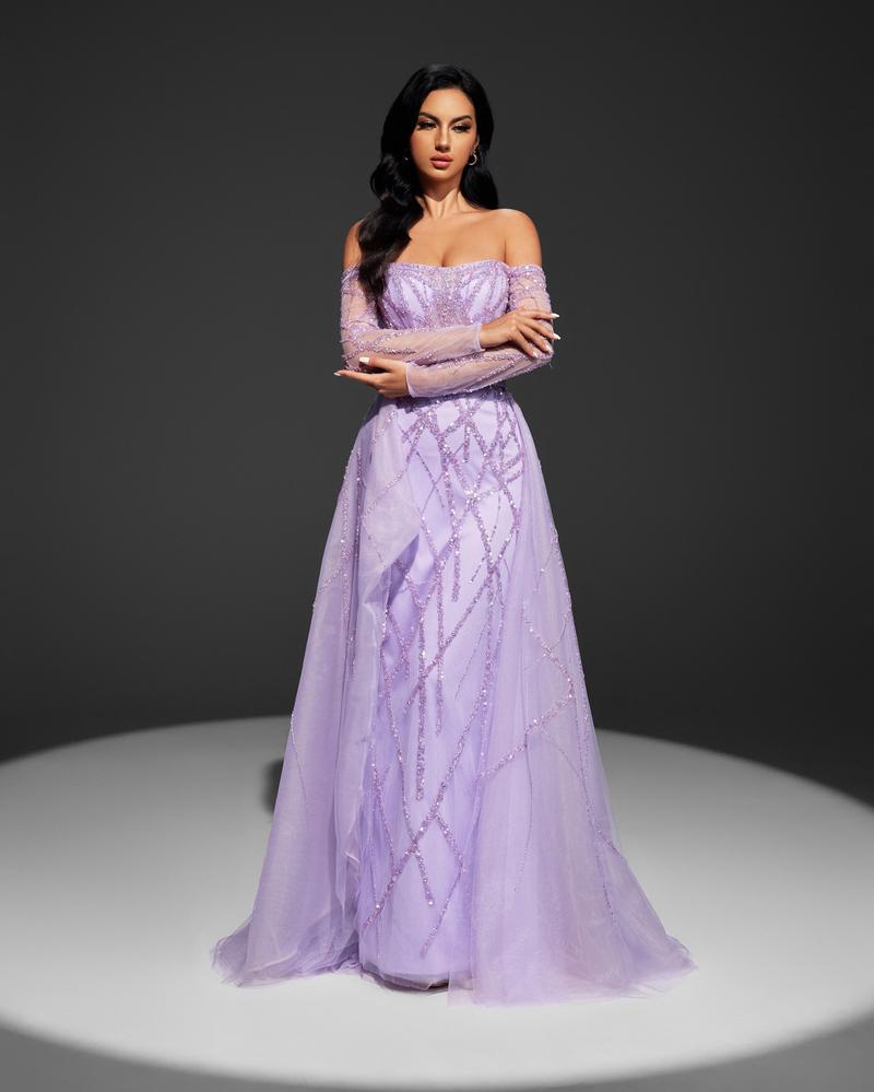 KTX-331475 Elegant Purple Evening Dress for Women - Style EZ25015