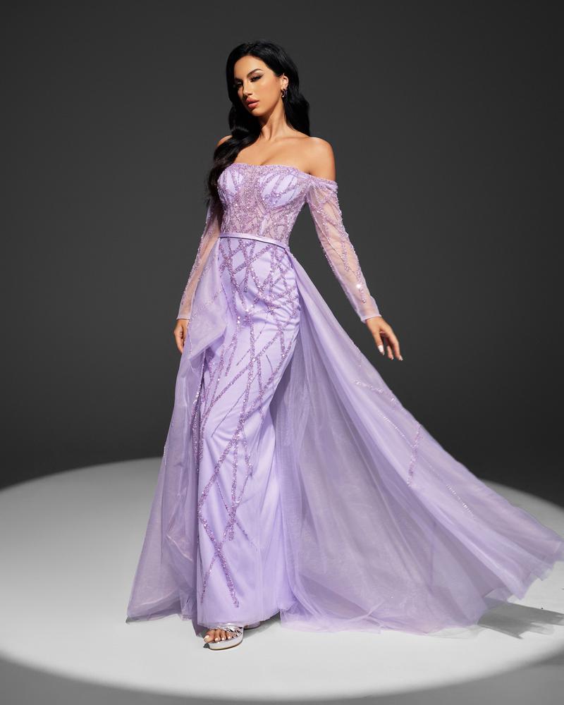KTX-331475 Elegant Purple Evening Dress for Women - Style EZ25015