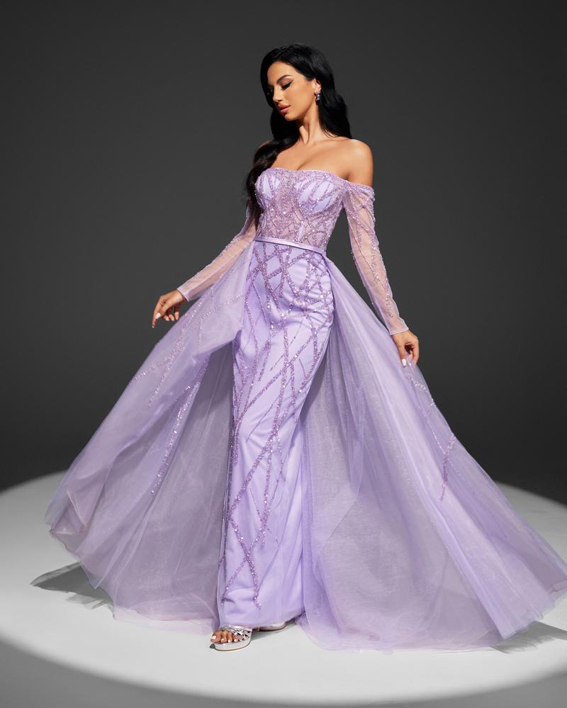 KTX-331475 Elegant Purple Evening Dress for Women - Style EZ25015
