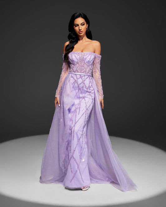 KTX-331475 Elegant Purple Evening Dress for Women - Style EZ25015