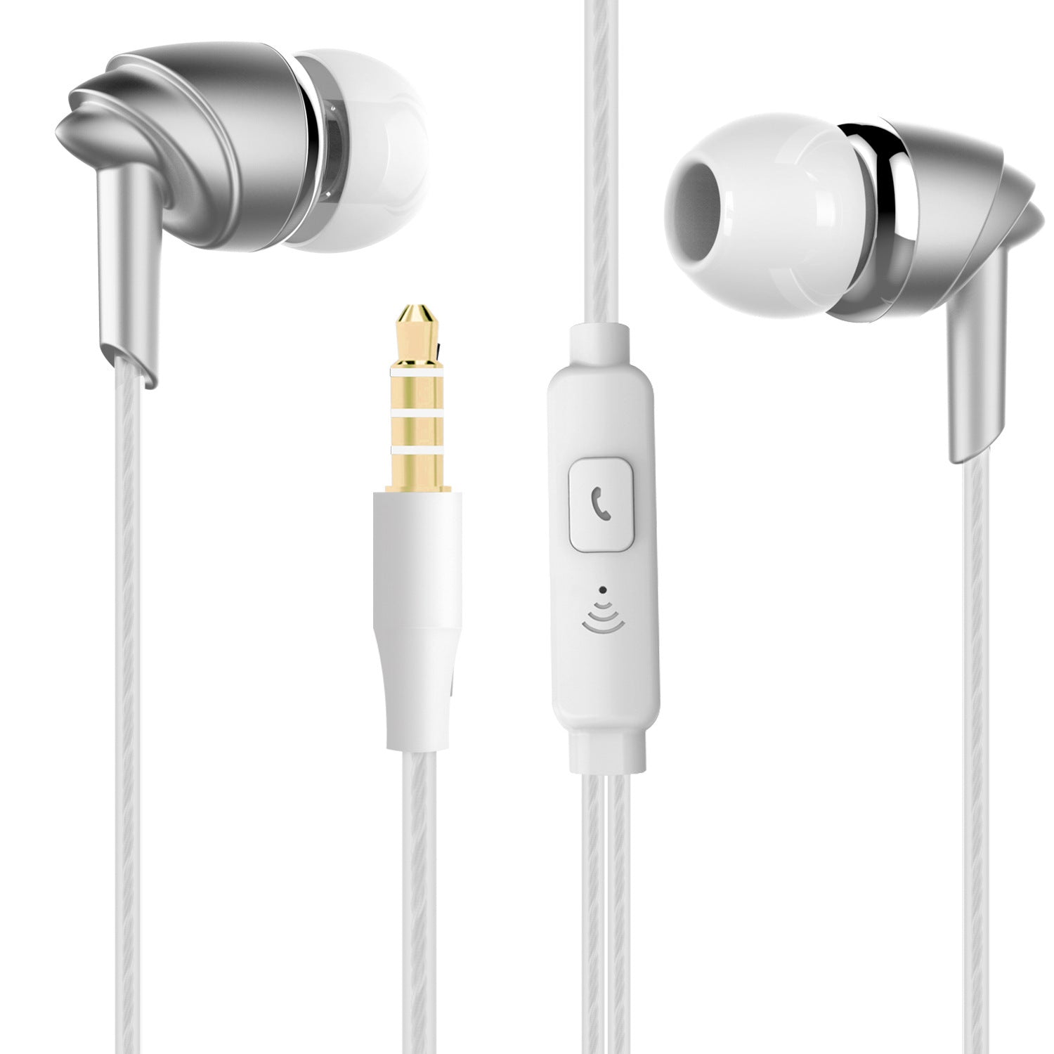 KTX-029587 Universal In-Ear Subwoofer Earplugs with Wired Connectivity for Android, iOS, and WindowsMobile – Available in Gold, Rose Gold, and Silver