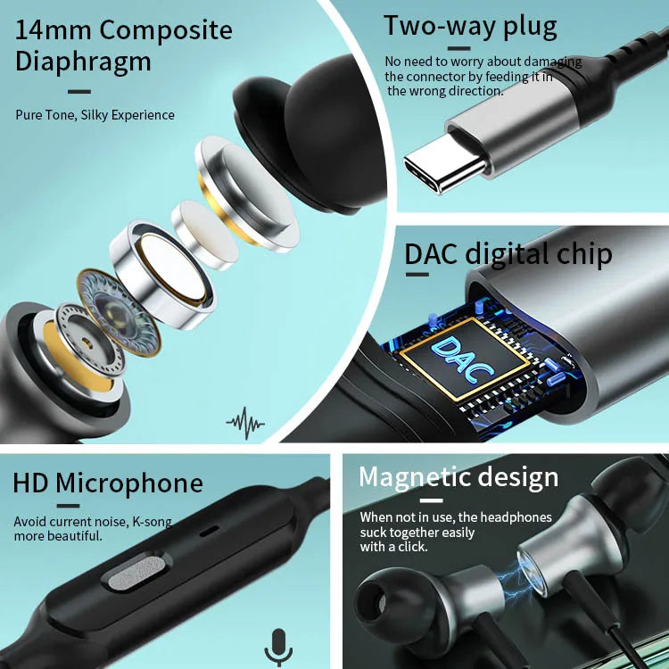 KTX-000851 Wired In-Ear Microphone Earphones for Live Broadcast, K-Song, Singing, and Gaming