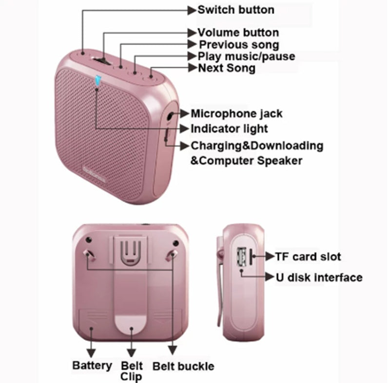 KTX-706515 Wired Mini Bee Loudspeaker with ABS Plastic Body, Model K400, 5W Output Power